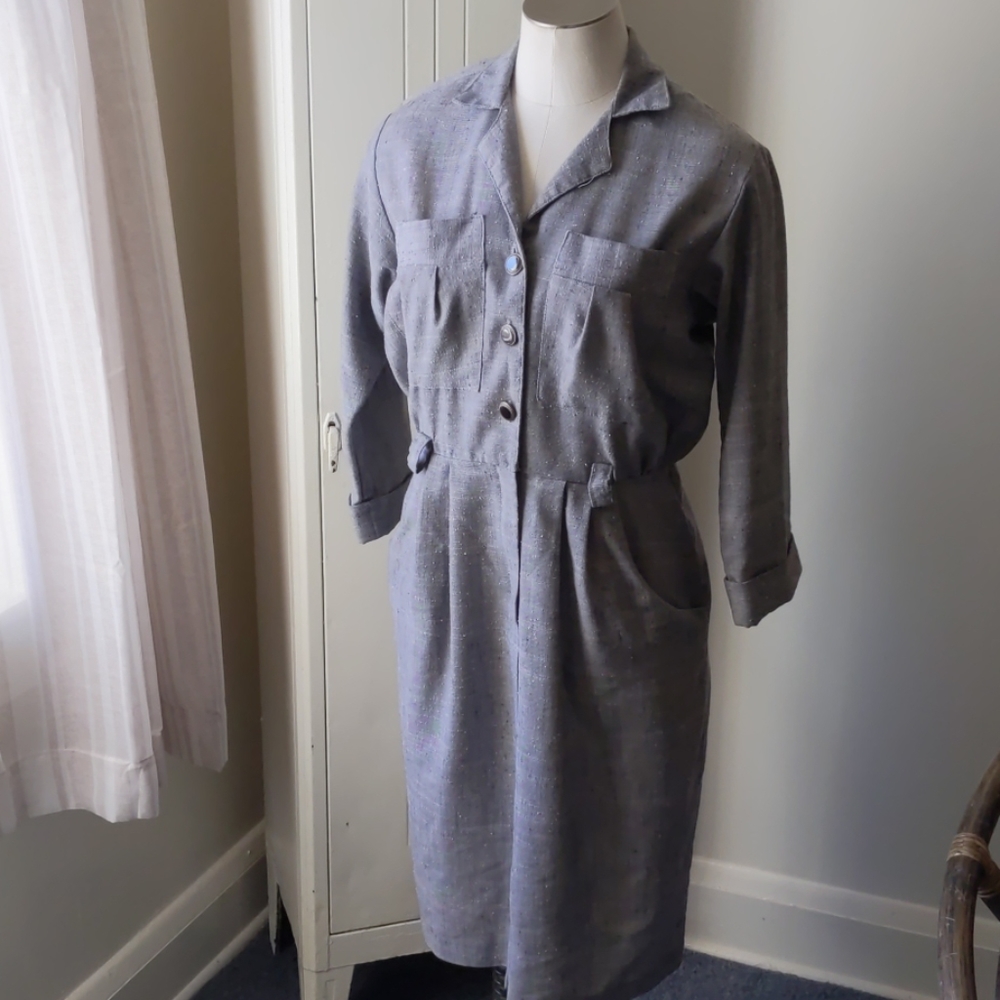 Awesome vintage button front dress 7-8